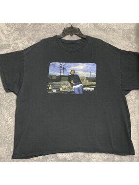 Ice Cube Graphic T-Shirt Mens 2XL Black Short Sleeve Rap Tee Lowrider Streetwear